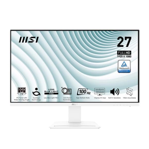 Monitor MSI Pro MP273AW Plano 27 Pulg 1920 X 1080 IPS 100HZ Freesync HDMI y Displayport 9S6-3PB4CH-088