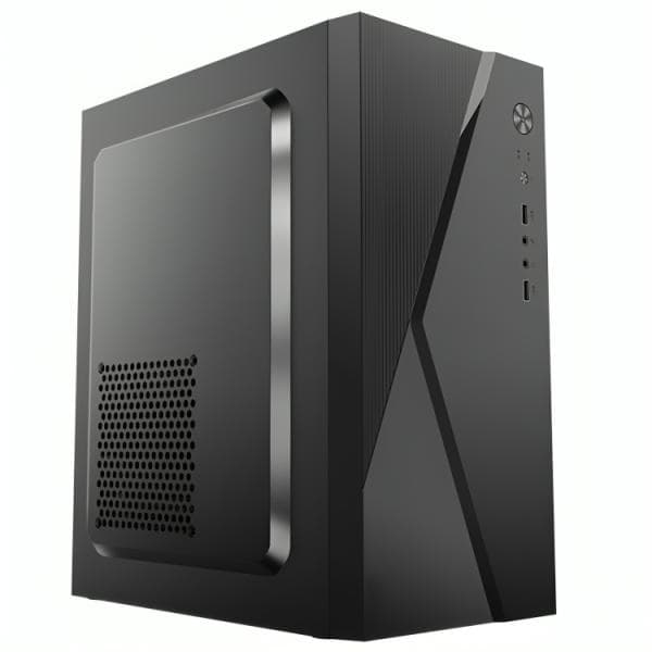 Case CM04Q1RA001C Mini Tower sin Ventilación Incluida con Panel Lateral y con Fuente de Poder 600W