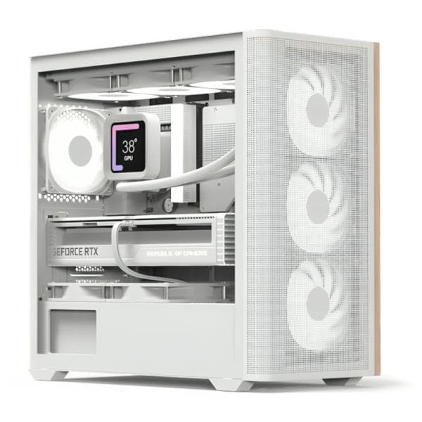 Case Gaming RGB Aerocool D301A Mini Tower Ventiladores 4 de 120MM con Vidrio Lateral y Malla Frontal D301A-G-WT-V2