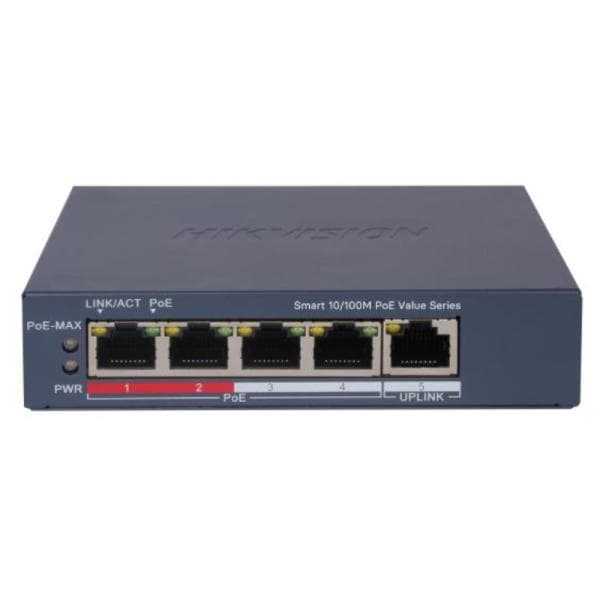 Switch Hikvision Ds-3e1105p-ei/M(o-std)v2 (e) 4 Puertos POE Fast Ethernet 10/100 MBPS/1 Puerto RJ45 Administrable 301802981