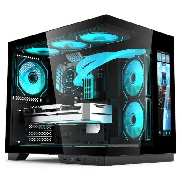 Case Eagle Warrior CG01YJRA001C Mid Tower sin Ventilacion Incluida con Vidrio Templado sin Fuente de Poder con Pantalla de 11.8 Pulg
