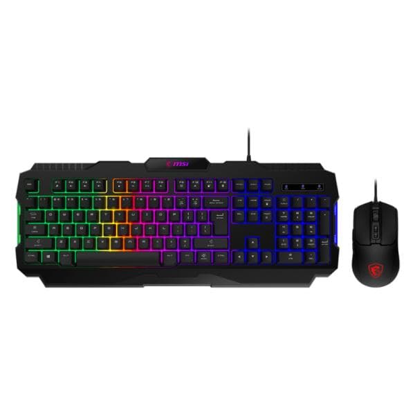 Teclado y Mouse Gaming RGB MSI Forge GK100 Combo Us Alámbrico USB Ingles S11-04US20L-HH9