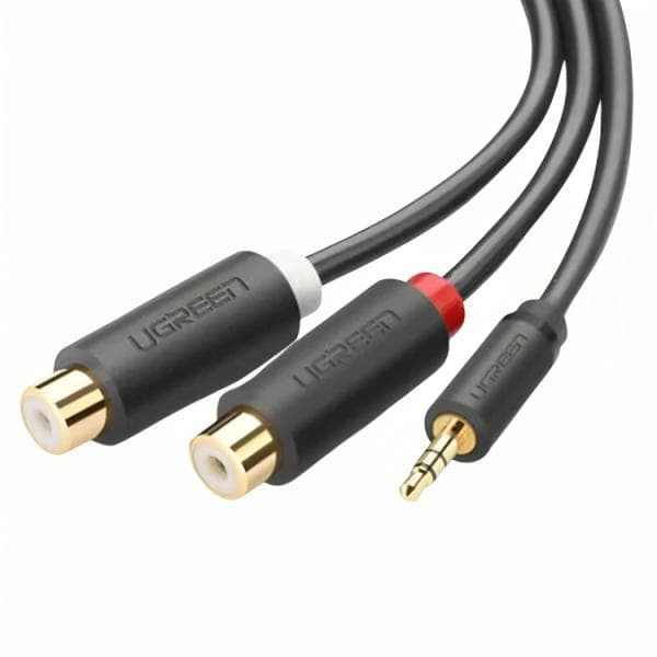 Cable Ugreen AV109 Macho 3.5MM a Hembra 2RCA 25CM 10547
