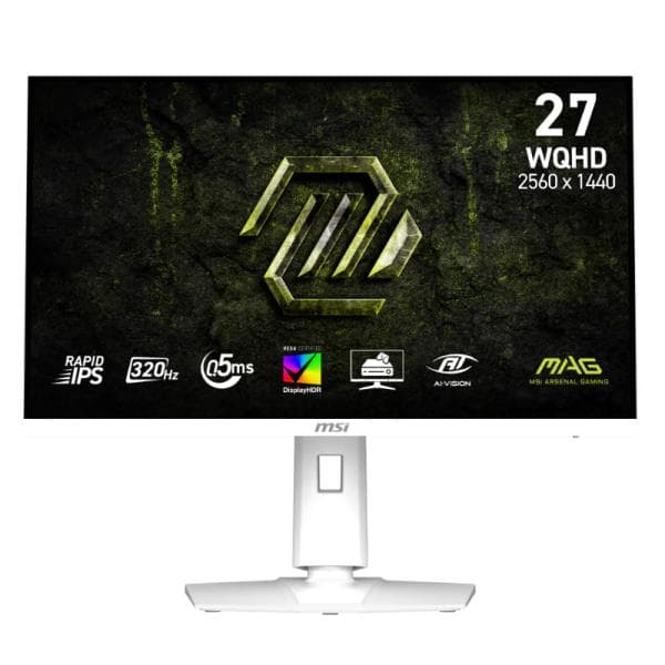 Monitor Gaming MSI Mag 274QRFW X32 27 Pulg Plana Wqhd 2560X1440 320HZ Rapid IPS G-sync 9S6-3CE49H-036