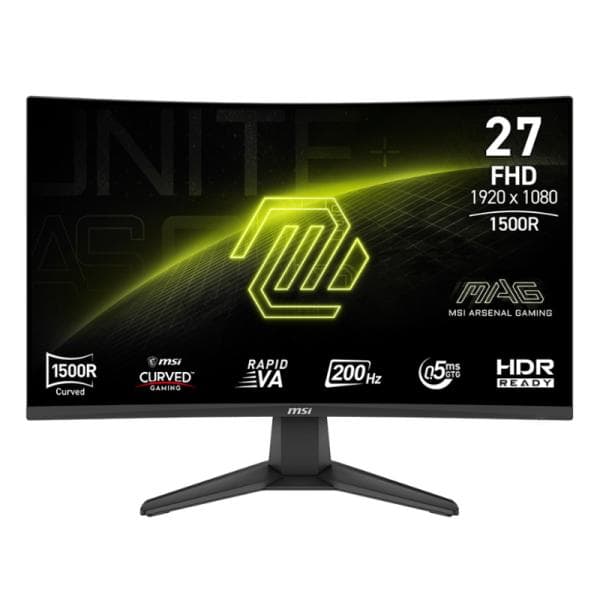 Monitor MSI Mag 276CF E20 27 Pulg Curvo 1920 X 1080 200 HZ Anti-glare HDMI y DP 9S6-3CE11M-045