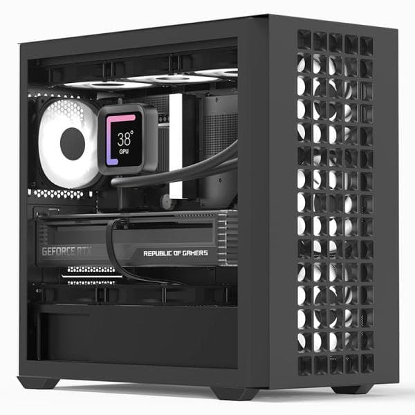 Case RGB Aerocool D302A-G-BK-V1 Mini Tower Ventiladore 4 de 120MM con Vidrio Lateral y Malla Frontal ACCS-DS04043.11