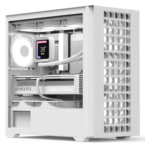 Case RGB Aerocool D302A-G-WT-V1 Mini Tower Ventiladores 4 de 120MM con Vidrio Lateral y Malla Frontal ACCS-DS04043.21