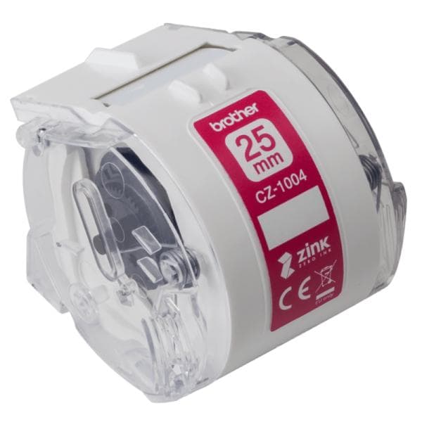 Rollo de Etiquetas Continuo a Color Brother CZ1004 Zero Ink 25MM X 5M Compatible con Impresora VC-500W