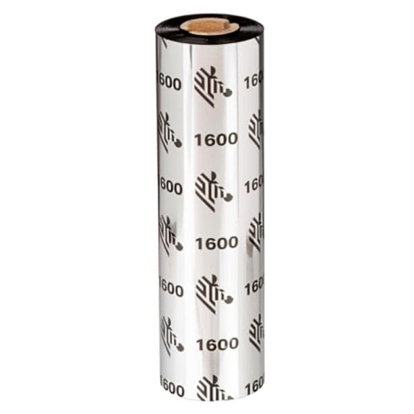 Ribbon de Cera Zebra 01600BK08345 para Impresoras Industriales 83MMX450M 18 Unidades/Caja
