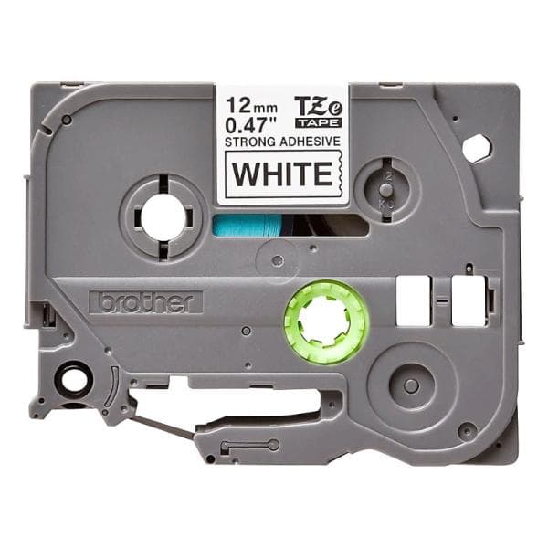 Cinta Brother TZES231 Adhesivo Extra Fuerte 12MM Negro/Blanco