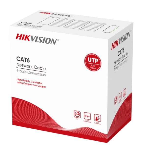 Cable de Red Utp CAT6 Hikvision Ds-1ln6-ue-w(o-std) 23AWG 305M 100% Cobre 307400070