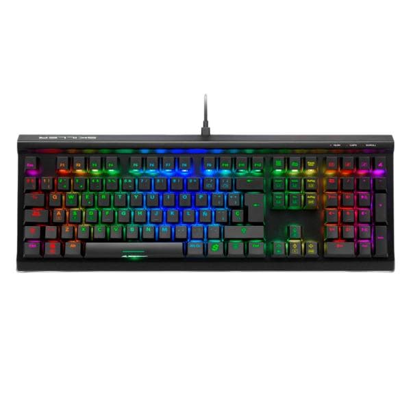 Teclado Gaming RGB Sharkoon Skiller SGK60 Mecánico Alámbrico USB Inglés Switch Blanco 4044951030095