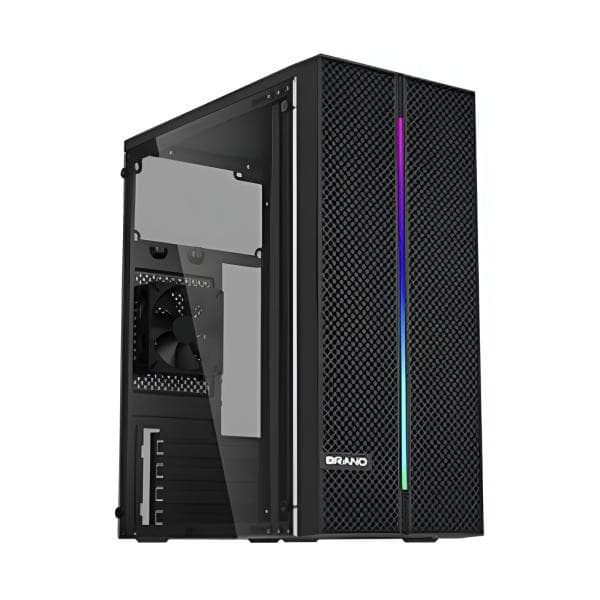 Case Gaming Eagle Warrior CM26KTRA001C Mini Tower sin Ventilación Incluida con Panel Acrílico Lateral y Barra de Luz con Fuente de Poder 600W