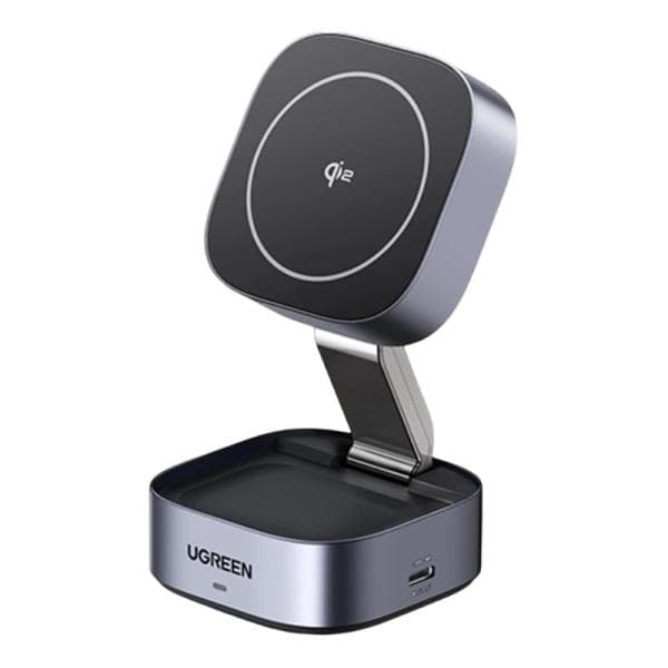 Cargador Inalámbrico 2 en 1 Ugreen W702 15W Magnetico y Plegable Carga Rapida para Apple 35316