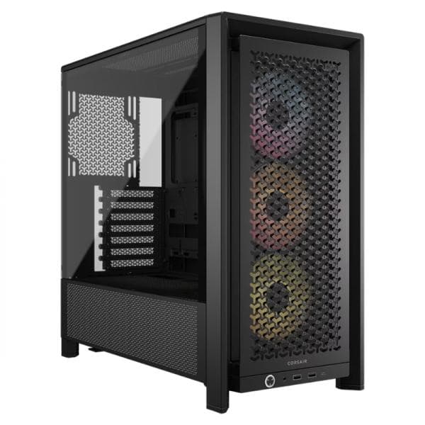 Case RGB Corsair Frame 4000D Rs Mid Tower Ventiladores 3 de 120MM con Vidrio Lateral y Malla Frontal CC-9011296-WW